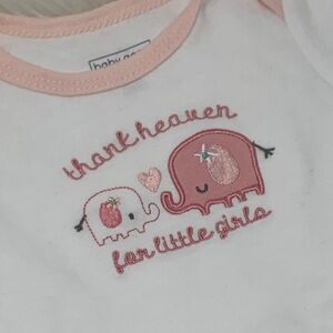 Baby Gear White Pink Elephant Graphic One Piece